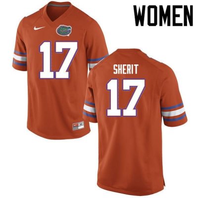 Women's Florida Gators #17 Jordan Sherit NCAA Nike Orange Authentic Stitched College Football Jersey FWW0262GN